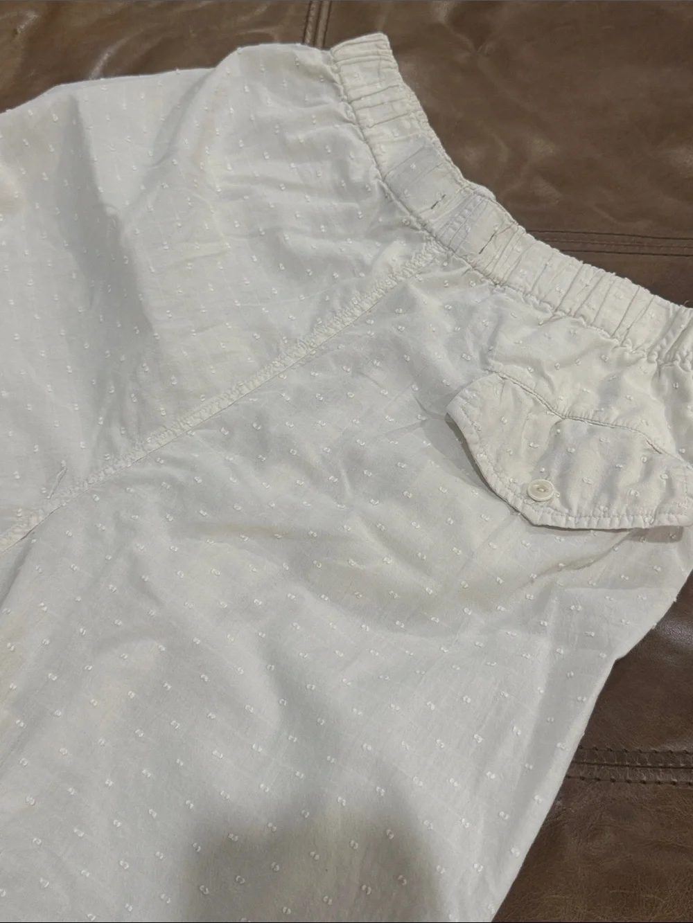Rudy Jude Tony Swiss Dot Natural Wide-Leg Cotton Gauzy Lounge Trousers Small